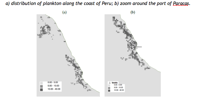 Figure 1: Map of phytoplankton concentration along the coast of Peru